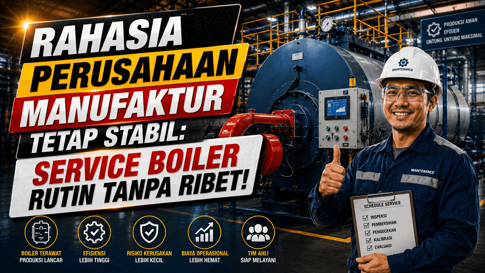 Rahasia Perusahaan Manufaktur Tetap Stabil, Service Boiler Rutin Tanpa Ribet