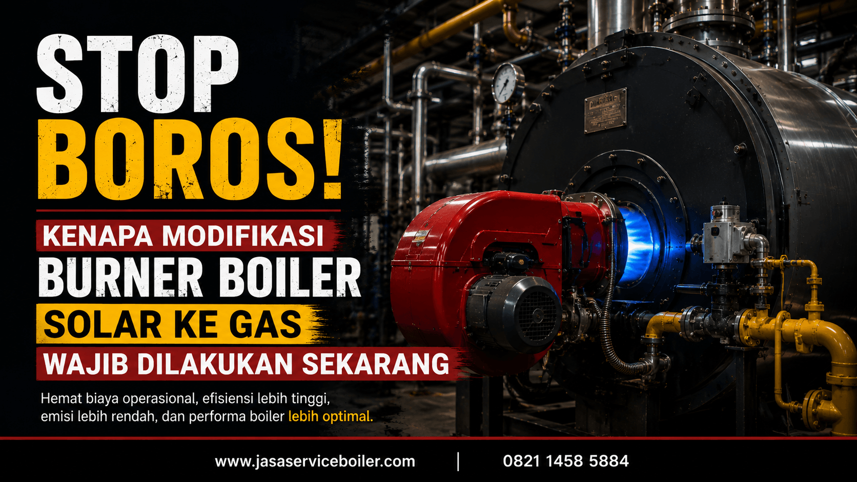 stop boros mesin boiler